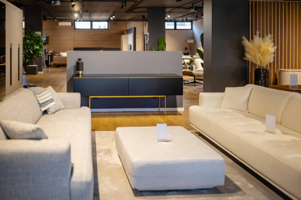 istock Spacious modern furniture showroom with sofas. 2191389717