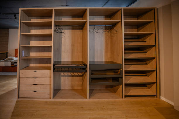 istock Modern minimalist wooden closet with ample storage 2191390999