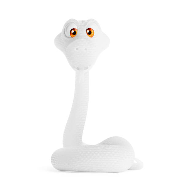 istock White Cartoon Snake Character Person in Clay Style. 3d Rendering 2191391014