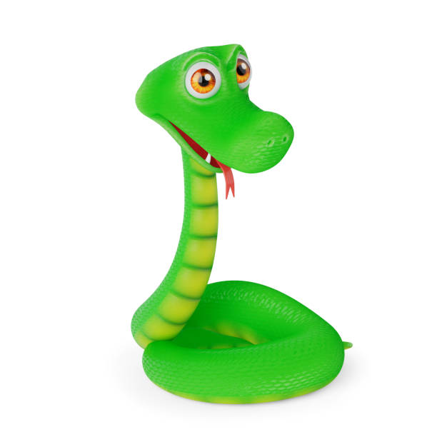 istock Green Cartoon Snake Character Person. 3d Rendering 2191391039