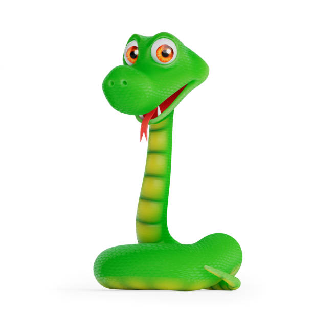 istock Green Cartoon Snake Character Person. 3d Rendering 2191391051