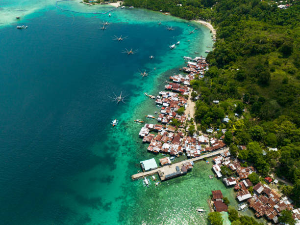 istock Blue sea and Stilt house in Samal, Davao. Philippines. 2191391304