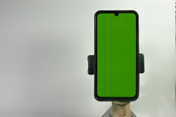 istock cellphone holder stand with green screen and white background 2191392197
