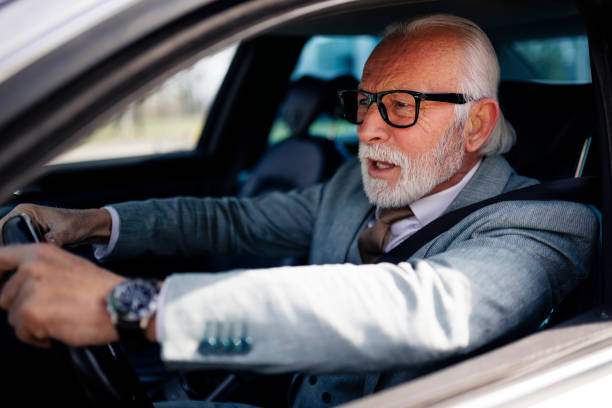istock Senior businessman driver arguing and driving car 2191393997