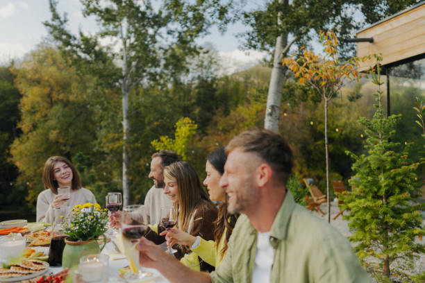 istock An outdoors dinner party with friends 2191394148