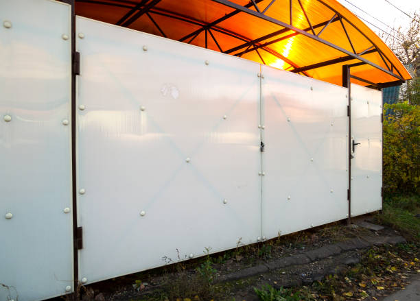 istock Hinged garage door made of cellular polycarbonate 2191397163