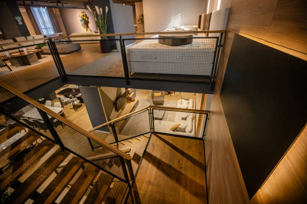 istock Contemporary staircase leading to a chic living space 2191397586