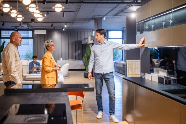 istock Customer consultation at modern furniture retail space 2191397604