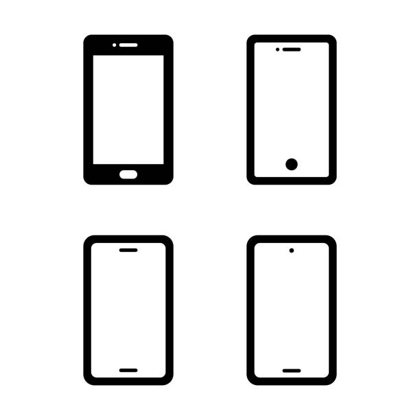 bildbanksillustrationer, clip art samt tecknat material och ikoner med smartphone vector set - mobiltelefon
