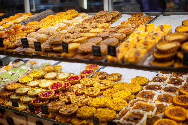 istock Assortment of cookies on display in a shop window 2191402307