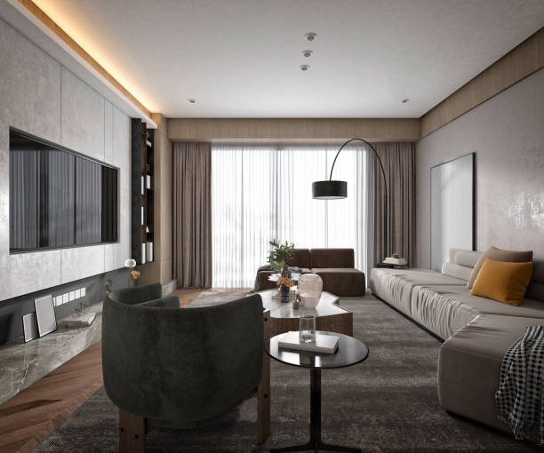 istock 3d render of living room and dining space 2191405659