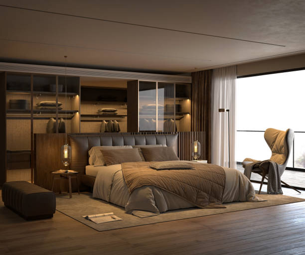 istock 3d render of modern bedroom 2191405823