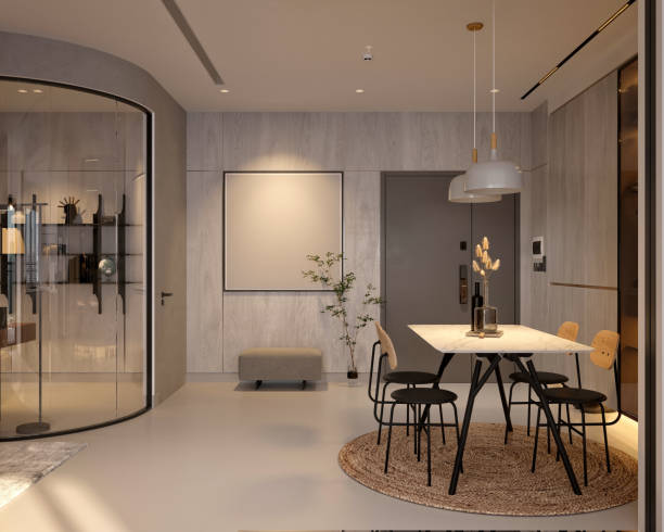 istock 3d render of living room and dining space 2191406104