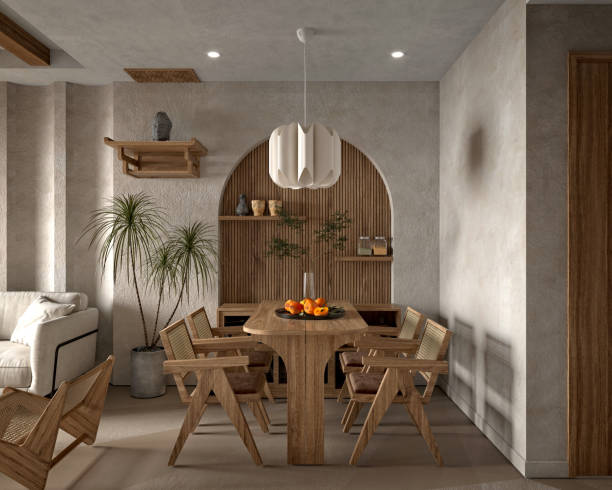 istock 3d render of living room and dining space 2191406112