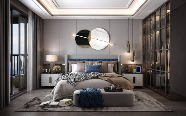 istock 3d render of modern bedroom 2191406631
