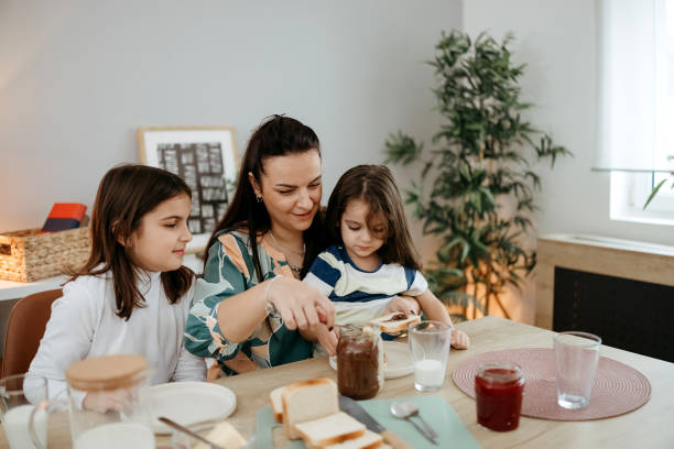 istock Happy family having breakfast 2191409667