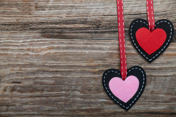 Homemade sewn hearts.