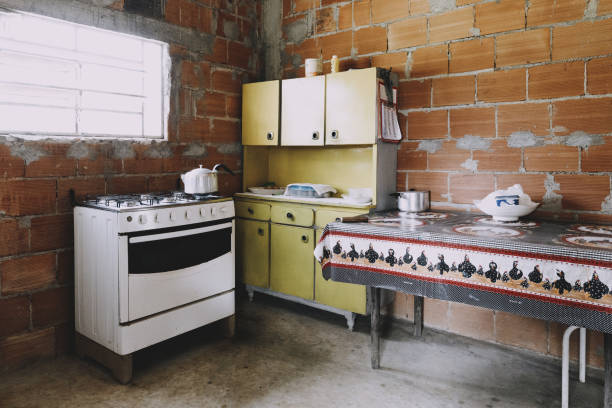 istock Modest kitchen in a humble house without plaster 2191414620