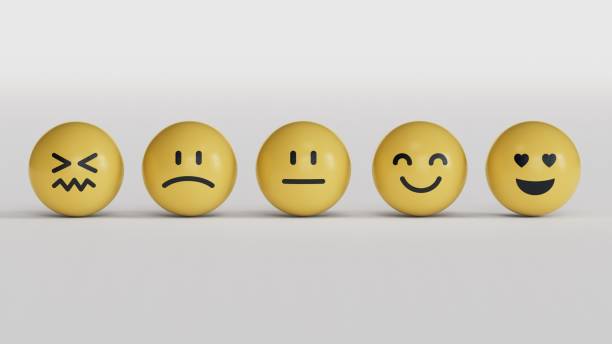 istock Customer satisfaction rating. The scale of emotions with smiles.3D rendering on white background. 2191418981