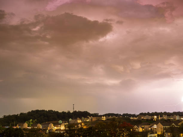 istock Dramatic evening clouds over a US neighborhood forecasting severe weather 2191419678