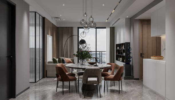 istock Contemporary style interior design of modern dining room. 2191428889