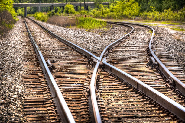Railroad track switch spur direction of train travel
