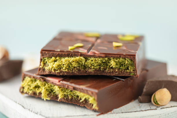 istock Dubai chocolate  with green kataifi and pistachio paste. Trend dessert 2191432283