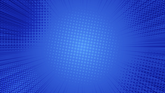Comic Light Rays Blue Blue Comic Rays Background With Halftone Stock Illustration - Download ...