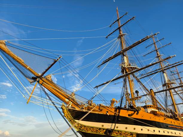 istock A large old ship at pier under a beautiful blue sky 2191433431