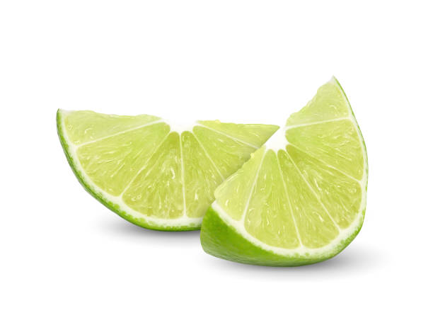 istock Sliced of fresh lime fruit isolated on white background. 2191438251