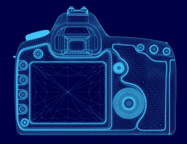istock Close up of a digital camera with a blue screen. The camera is a modern digital camera with a sleek design and a blue screen. The blue screen is the main focus of the image 2191438976