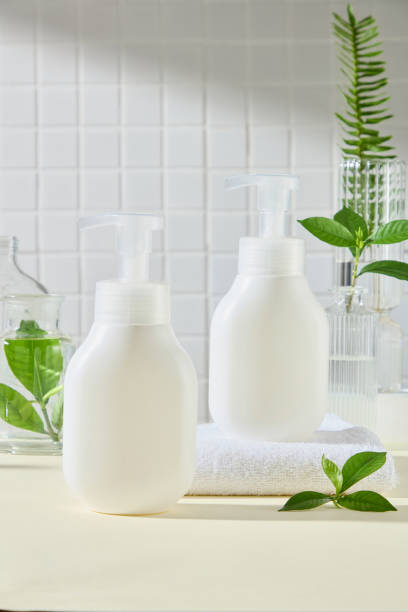 istock Template photo for cosmetics advertisement decorated with fresh plants 2191440779