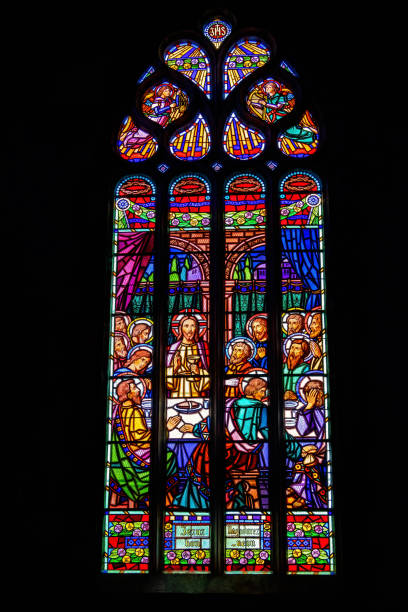 Stained glass window in a church