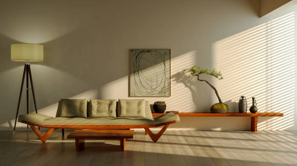 istock Large luxury modern bright interiors Living room mockup illustration 3D rendering image 2191450871