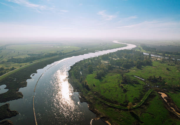 istock Aerial View of the Oder River in Scenic European Landscape 2191453269