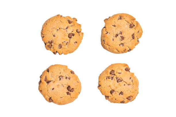 istock Chocolate chip cookies isolated on white background. top view 2191460856