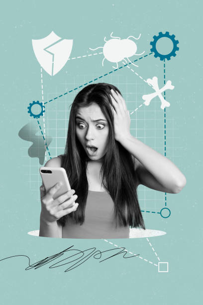 istock Vertical creative collage poster young shocked woman internet web safety cyber security unprotected virus infection malware 2191462005