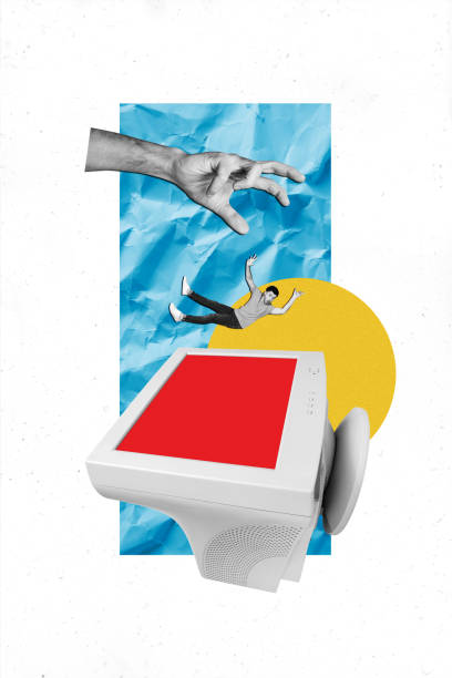 istock Creative 3d photo artwork graphics collage painting of arm throwing falling vintage display guy isolated drawing background 2191463305