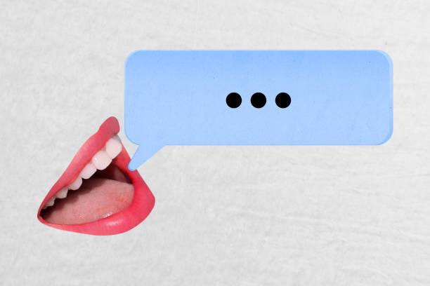 istock Collage creative poster illustration toothy smile talk chat communication information empty blue textbox white background 2191464781