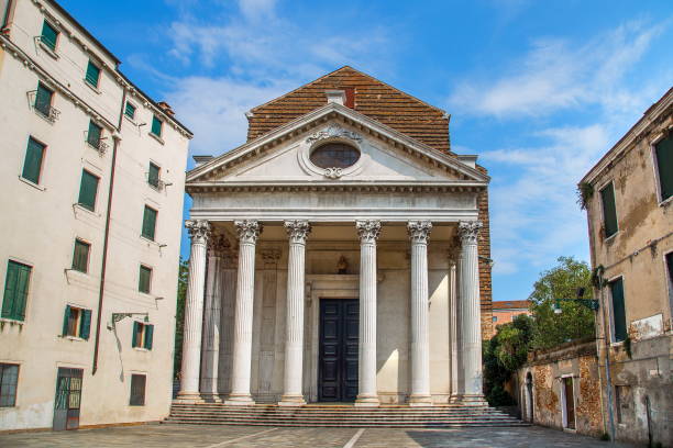 old building with columns in Venice in Italy
