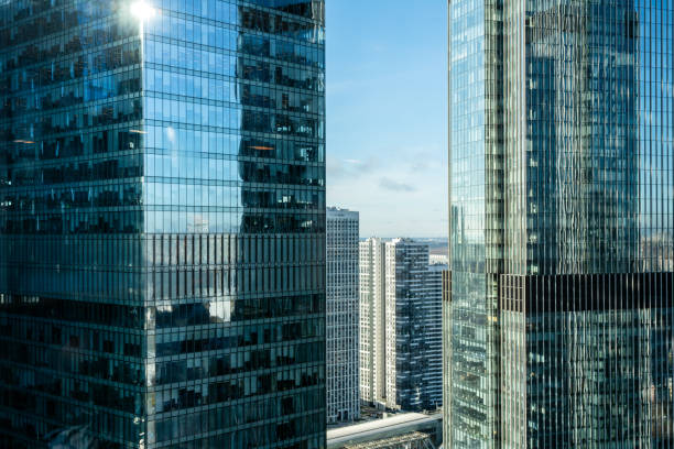 istock Urban Skyscrapers Reflecting Sunlight in Modern City Landscape 2191467204