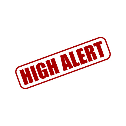 High Alert Label Vector High Alert Rubber Stamp Vector Template Stock Illustration - Download ...