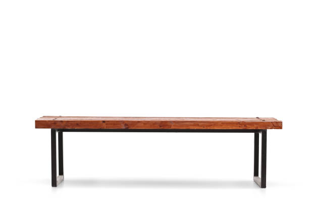 Studio shot of a wooden bench