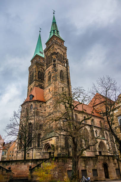 St Sebald Church on a Cloudy Day in Nuremberg, Germany.