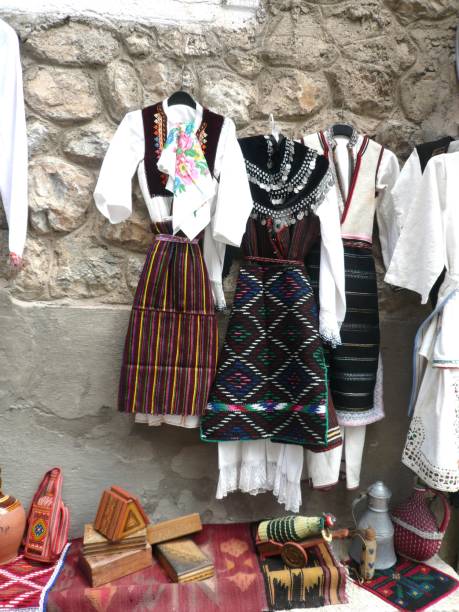 istock Macedonia. city center.   authentic folk costumes 2191482406