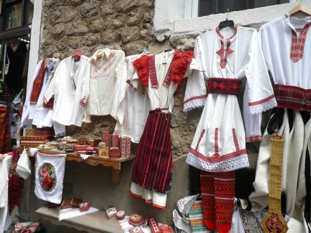 Macedonia. city center.   authentic folk costumes