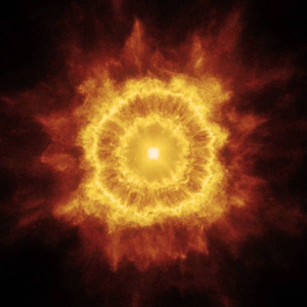 A fiery orange and yellow cosmic explosion with electric tendrils radiating outward, resembling a supernova or plasma burst. A fiery orange and yellow cosmic explosion with electric tendrils radiating outward, resembling a supernova or plasma burst. Ideal for sci-fi designs, space art, dynamic visual effects, and digital energy-themed projects. supernova stock pictures, royalty-free photos & images