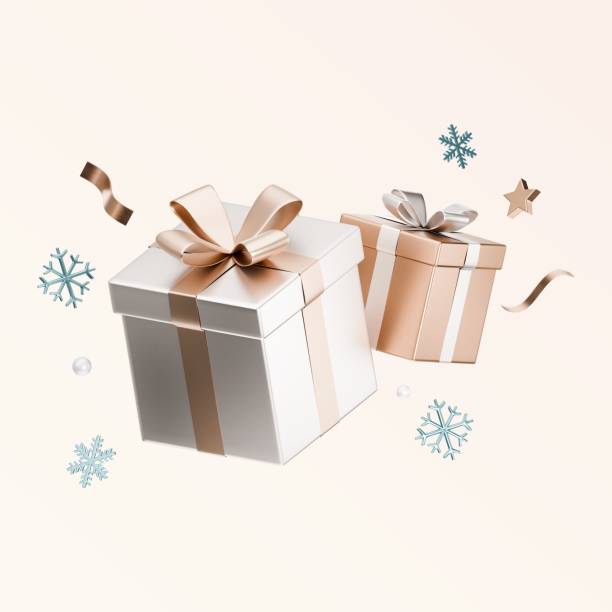istock Elegant holiday gift boxes with ribbons. 2191484109