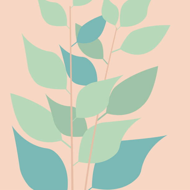 istock Boho Chic Backgrounds: Minimalist Tropical Leaf Designs with Monstera and Palm Leaves on Warm, Earthy Tones 2191484470