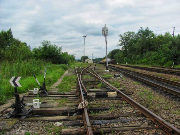 istock Railway tracks and switches in a rural area 2191484508